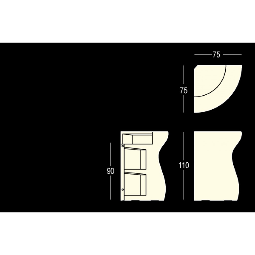 Modul receptie cu iluminare din polietilena Bartolomeo Corner Light - Nuovo Design